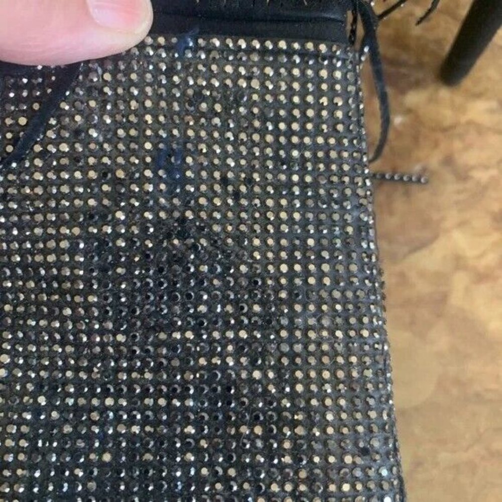 *ANDIAMO AFRINGE SPARKLE FRINGED STILETTO BOOTIE SIZE 6.5 * - Picture 10 of 13
